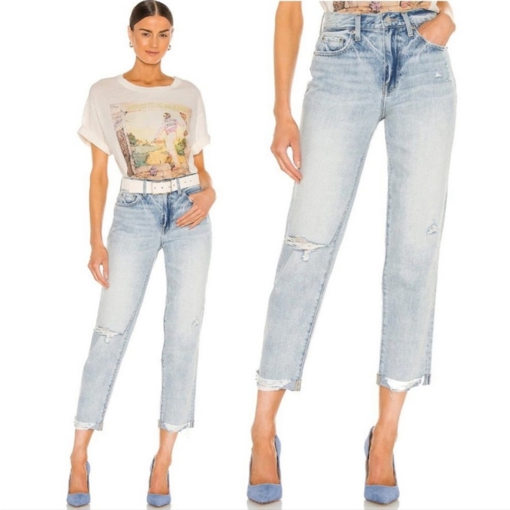 Pistola Presley High Rise Relaxed Roller Distressed Jean in By My Side Size 26